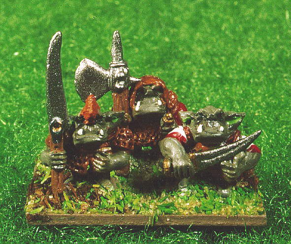 Drei Hobgoblins der Firma Pendraken Miniatures.